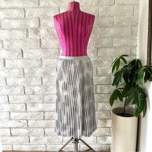 NIC+ZOE Bluish Light Gray Floral Midi Skirt